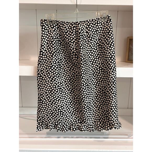 Lillie Rubin Vintage Silk Polka Dot Skirt Suit Set Sz 6 Black White Ruffle Hem - Picture 10 of 16